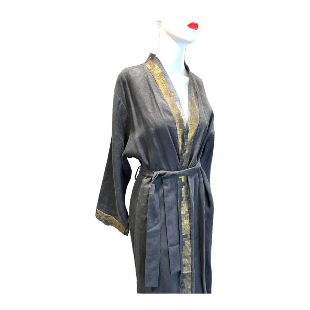 Linen Maxi Robe Sz M